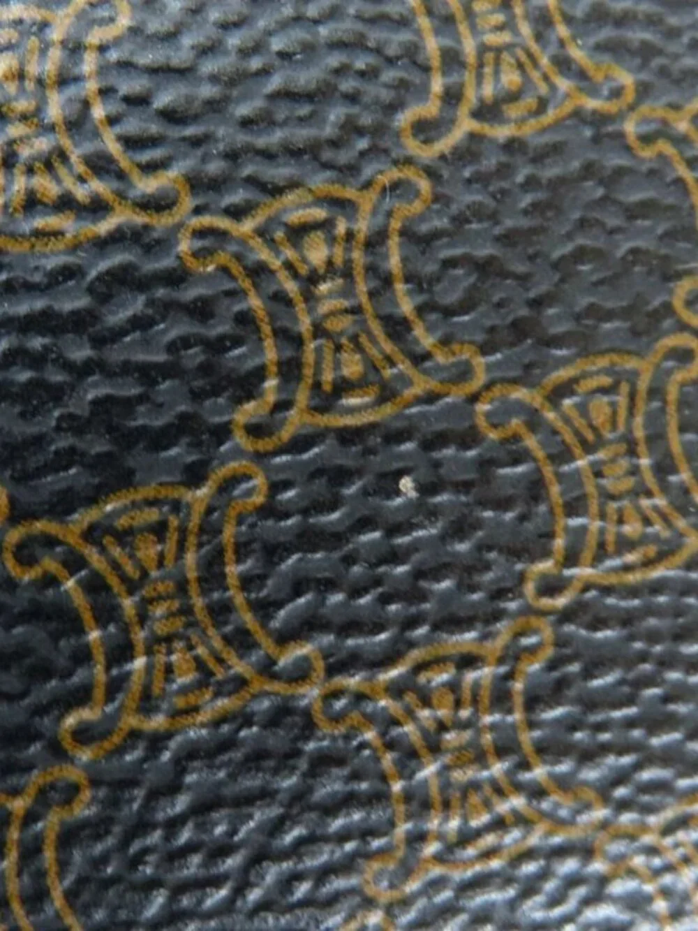 Celine Trifold Wallet Macadam Leather Brown Black Clasp Compact - Picture 6 of 9